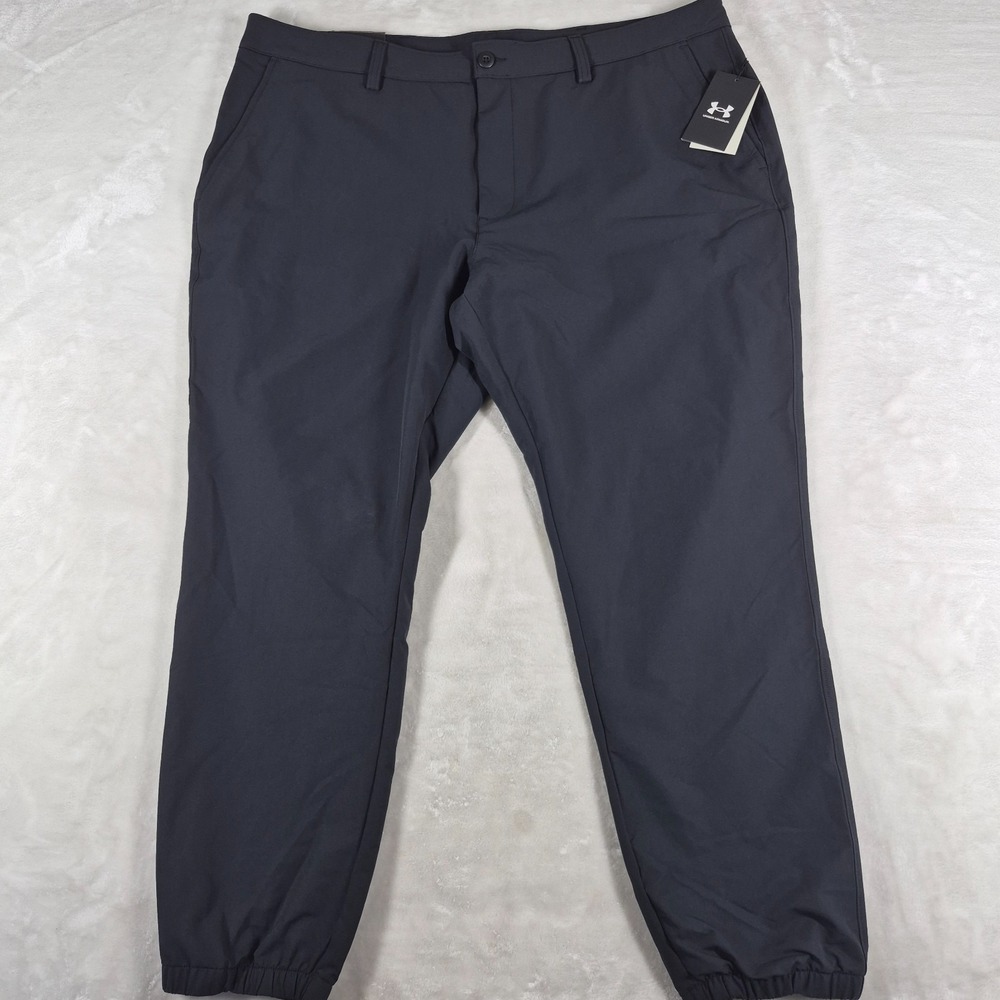 Under Armour UA Match Play Jogger Pants Men's 44‎ Black Golf Casual Slim NWT